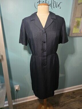 Edward Barry by Miller-Randazzo Silk Navy Blue Dress